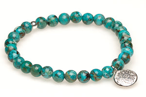Mala Yoga Armband OM, Türkis