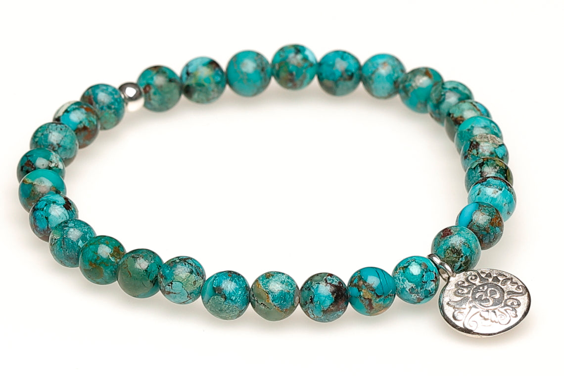 Mala Yoga Armband OM, Türkis
