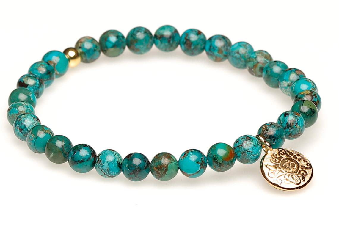 Mala Yoga Armband OM, Türkis