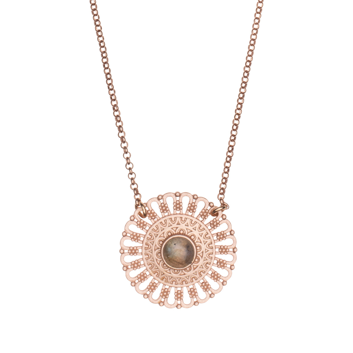 Mandala Yoga Halskette, Love Chain, Roségold