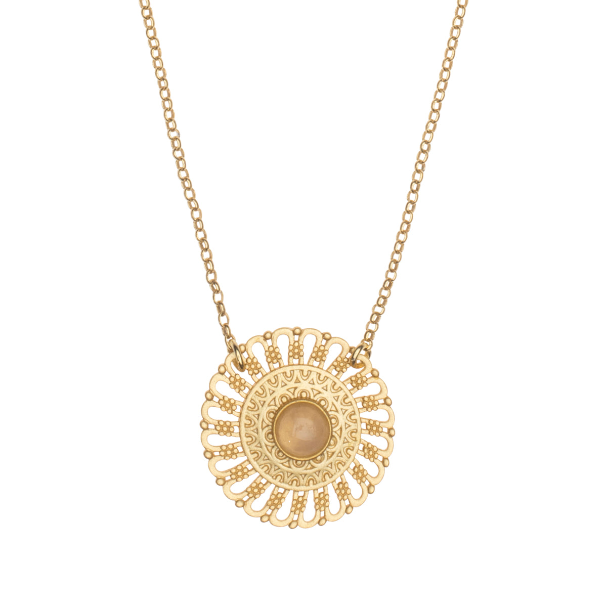 Mandala Yoga Halskette, Love Chain, Gold