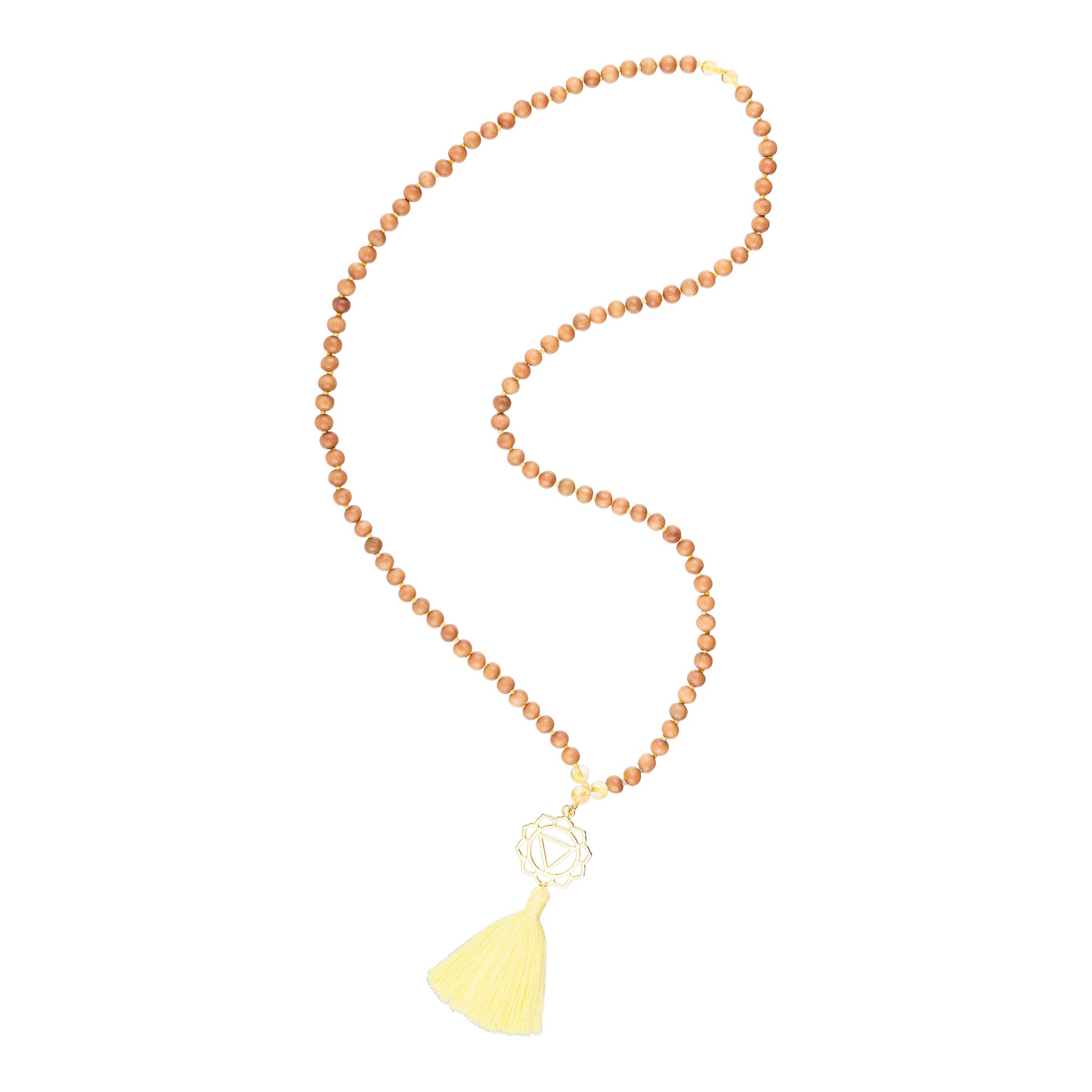 Chakra Mala Halskette MANIPURA, Sandelholz