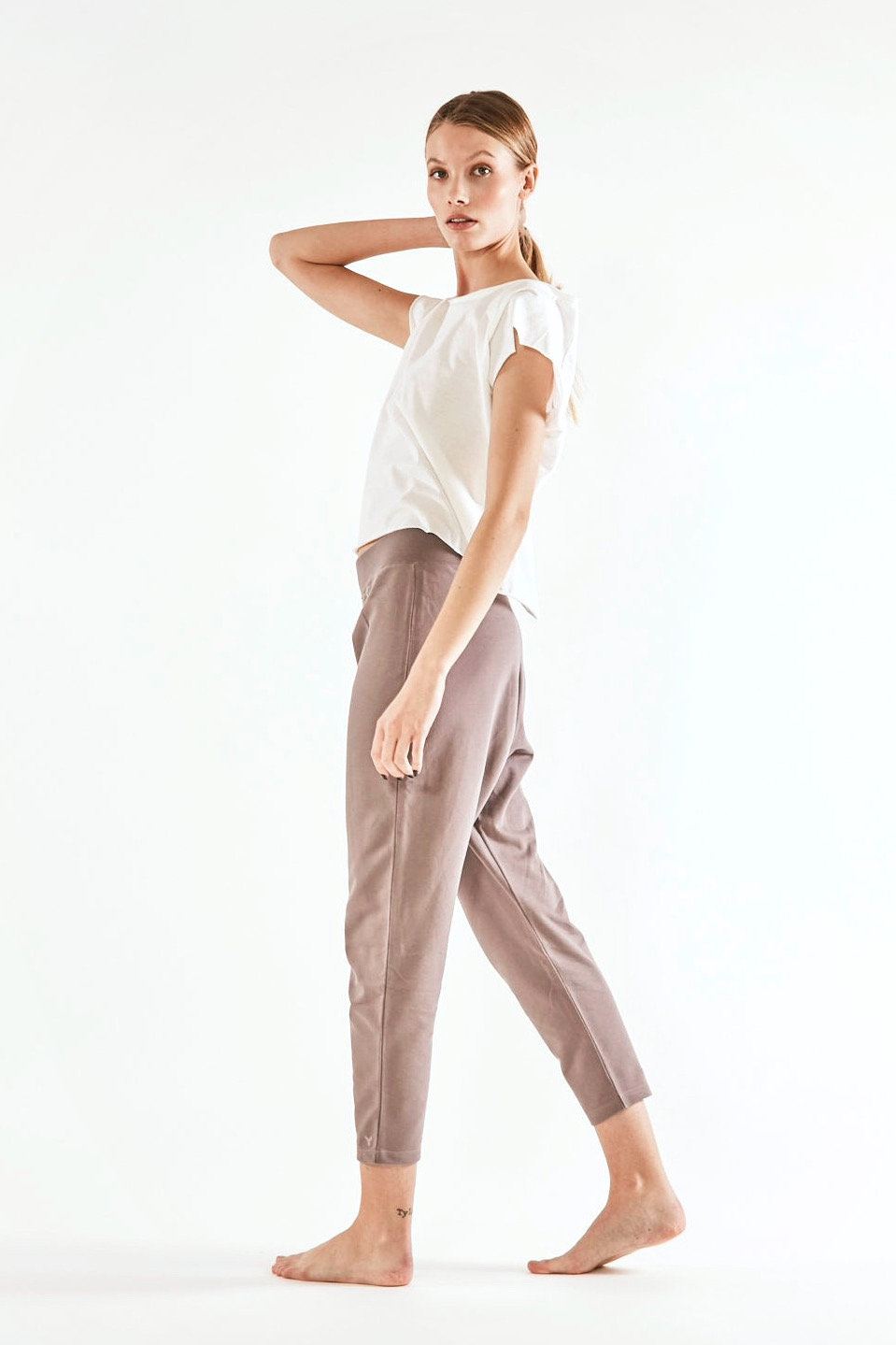Yoga-Pants LOOSE, Taupe, GOTS