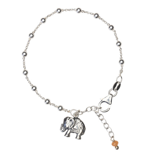 Yoga Power Armband LUCKY ELEPHANT, Silber