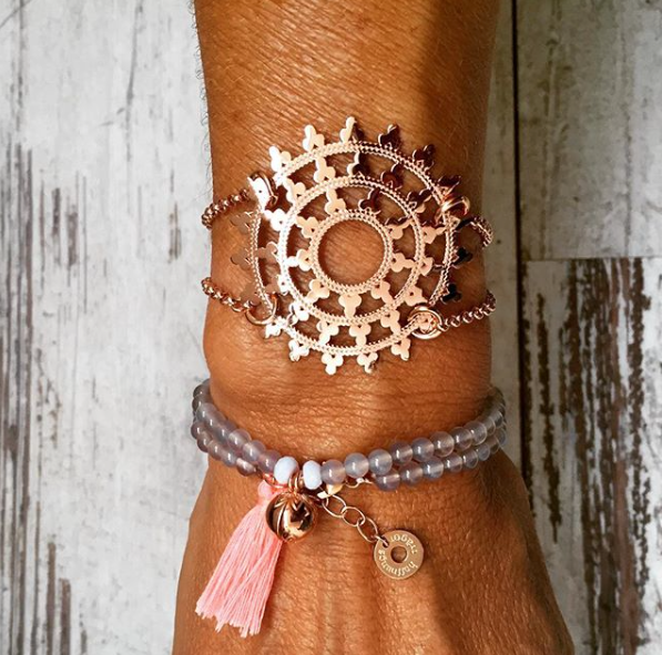 Yoga Armband WHEEL OF KARMA, Roségold