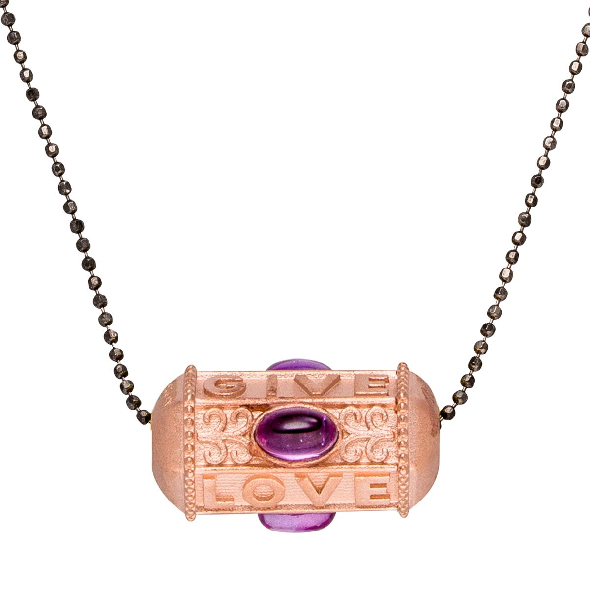Yoga Halskette GIVE LOVE HOPE, Roségold