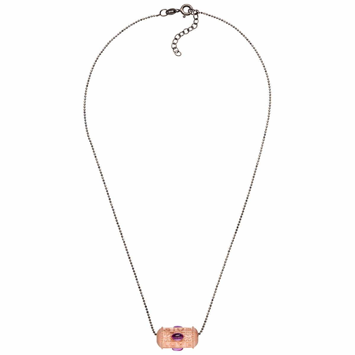Yoga Halskette GIVE LOVE HOPE, Roségold