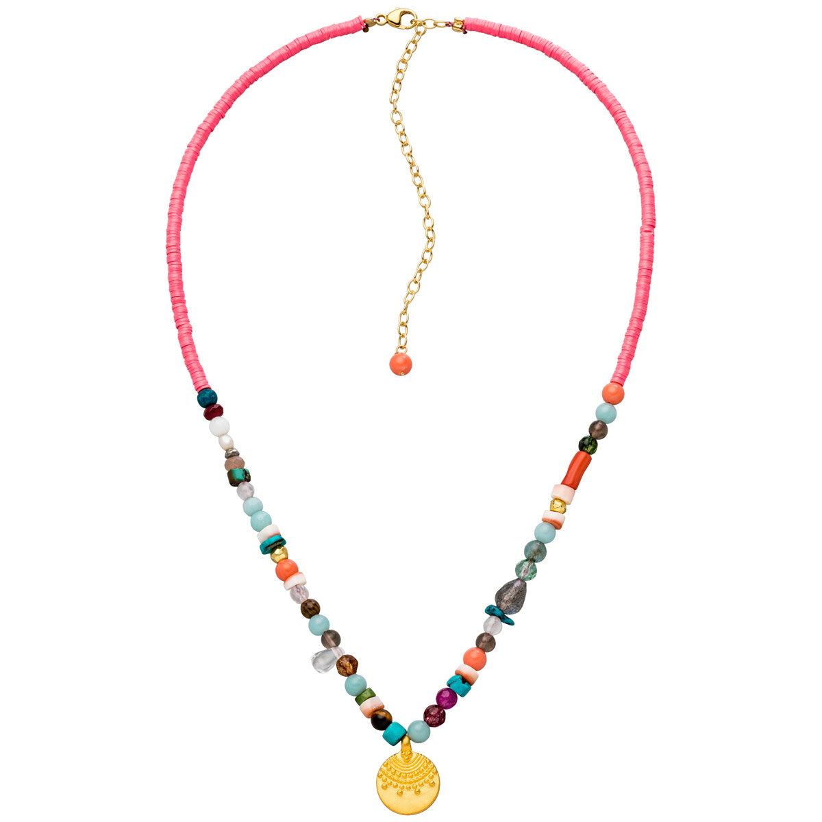 Yoga Halskette Edelstein Choker HAPPY, Gold