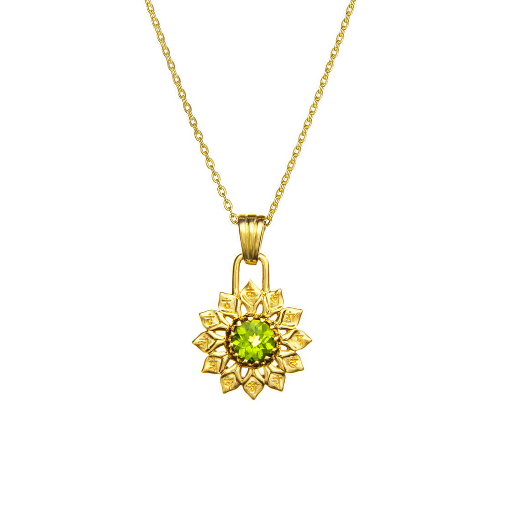 Chakra Amulett ANAHATA, Peridot, Gold
