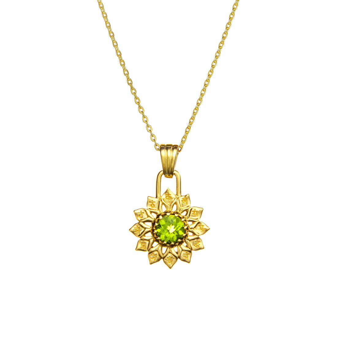 Chakra Amulett ANAHATA, Peridot, Gold