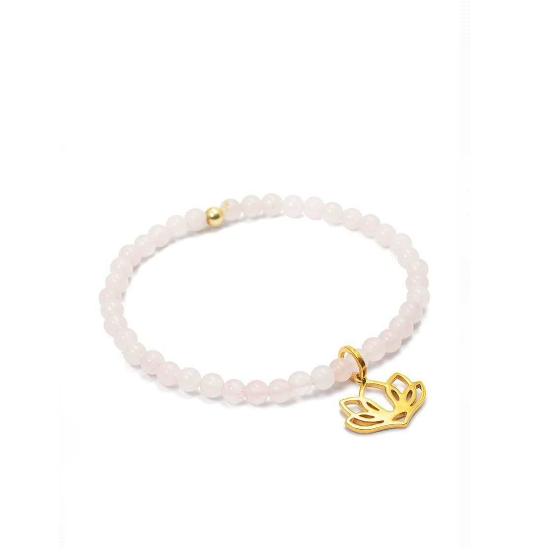 Edelstein Armband LOTUS , Rosenquarz