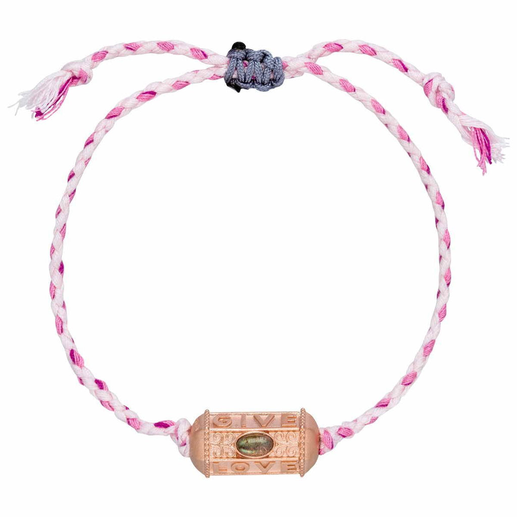 Yoga Armband GIVE LOVE HOPE, Roségold