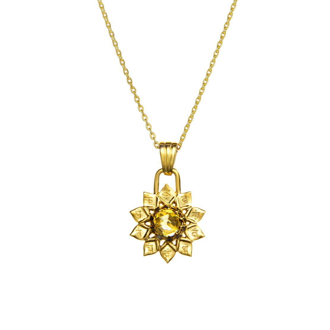 Chakra Amulett MANIPURA, Citrin, Gold
