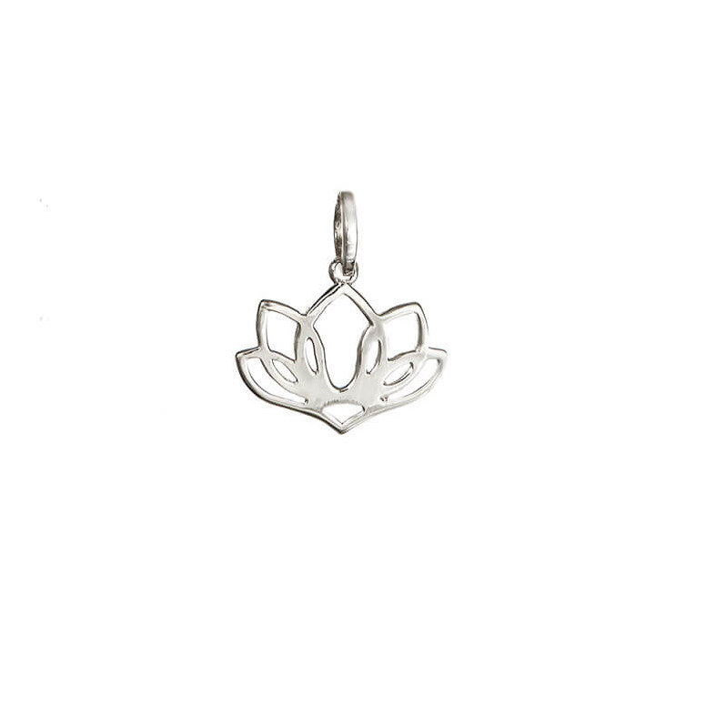 Yoga Halskette mit Lotus-Amulett, Silber