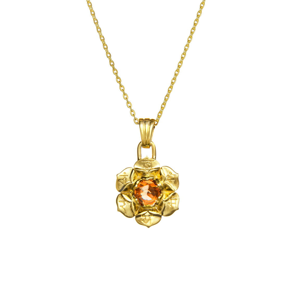 Chakra Amulett SVADHISTHANA, Citrin, Gold