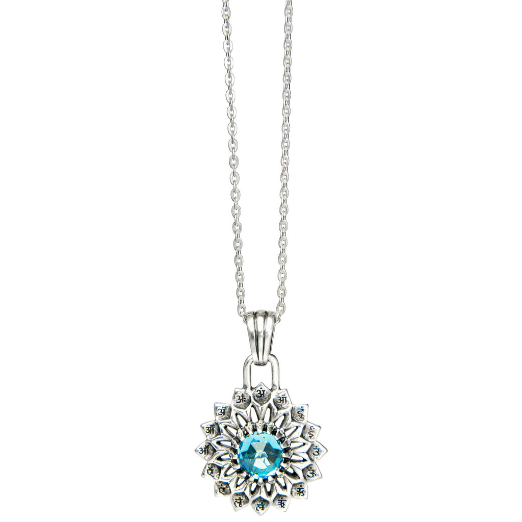 Chakra Amulett VISHUDDA, Topas, Silber