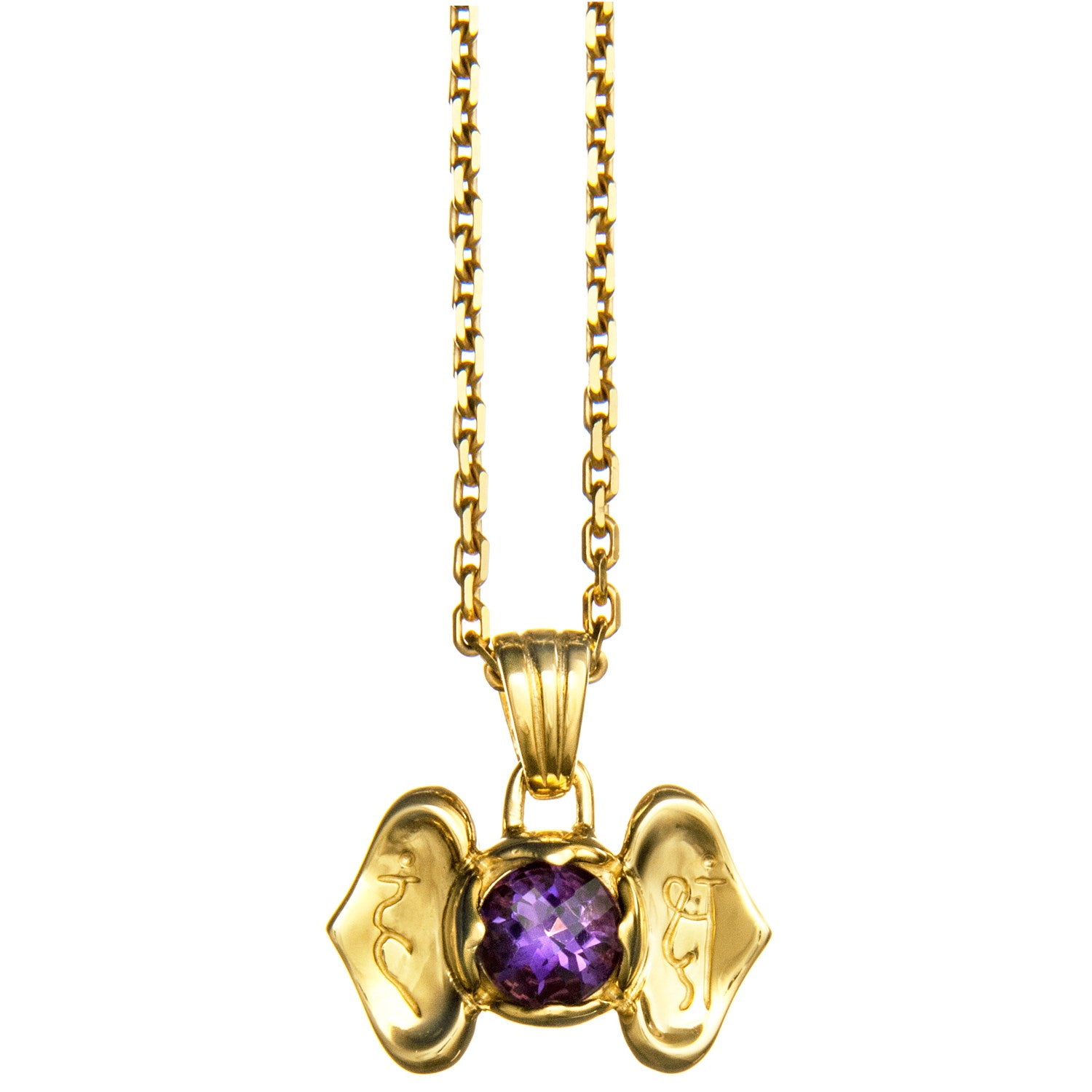 Chakra Amulett AJNA, Amethyst, Gold