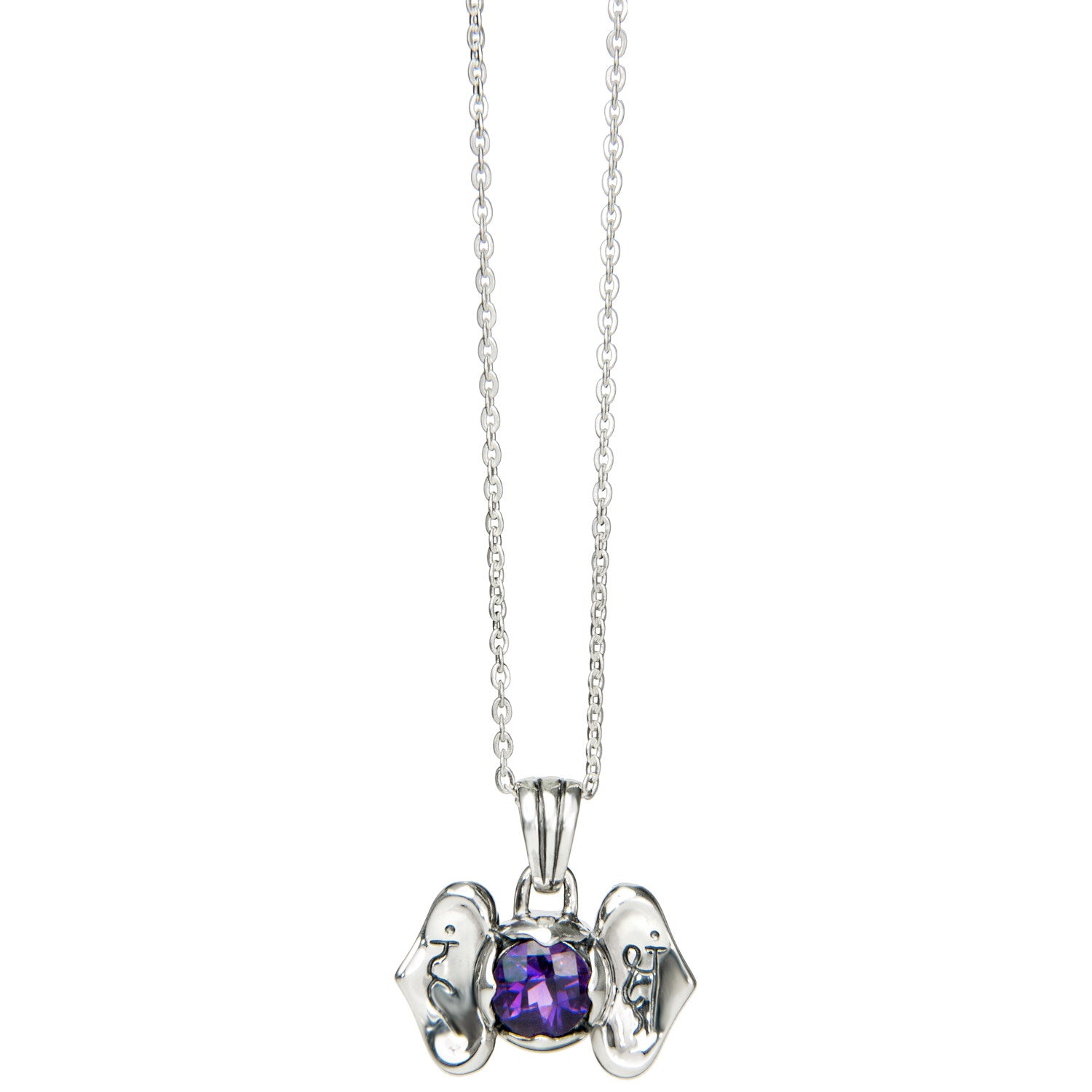 Chakra Amulett AJNA, Amethyst, Silber