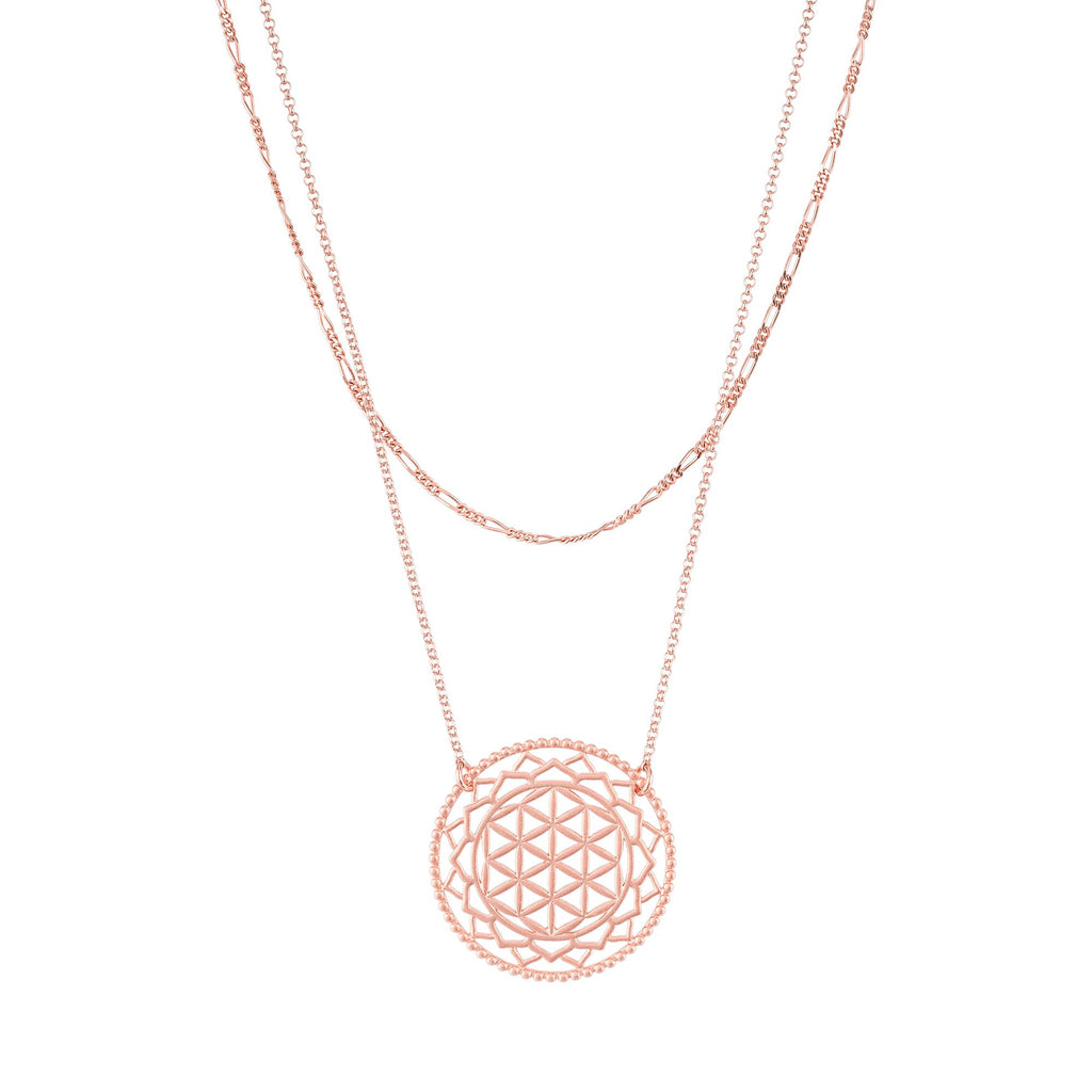 Yoga Halskette BLUME DES LEBENS, Roségold