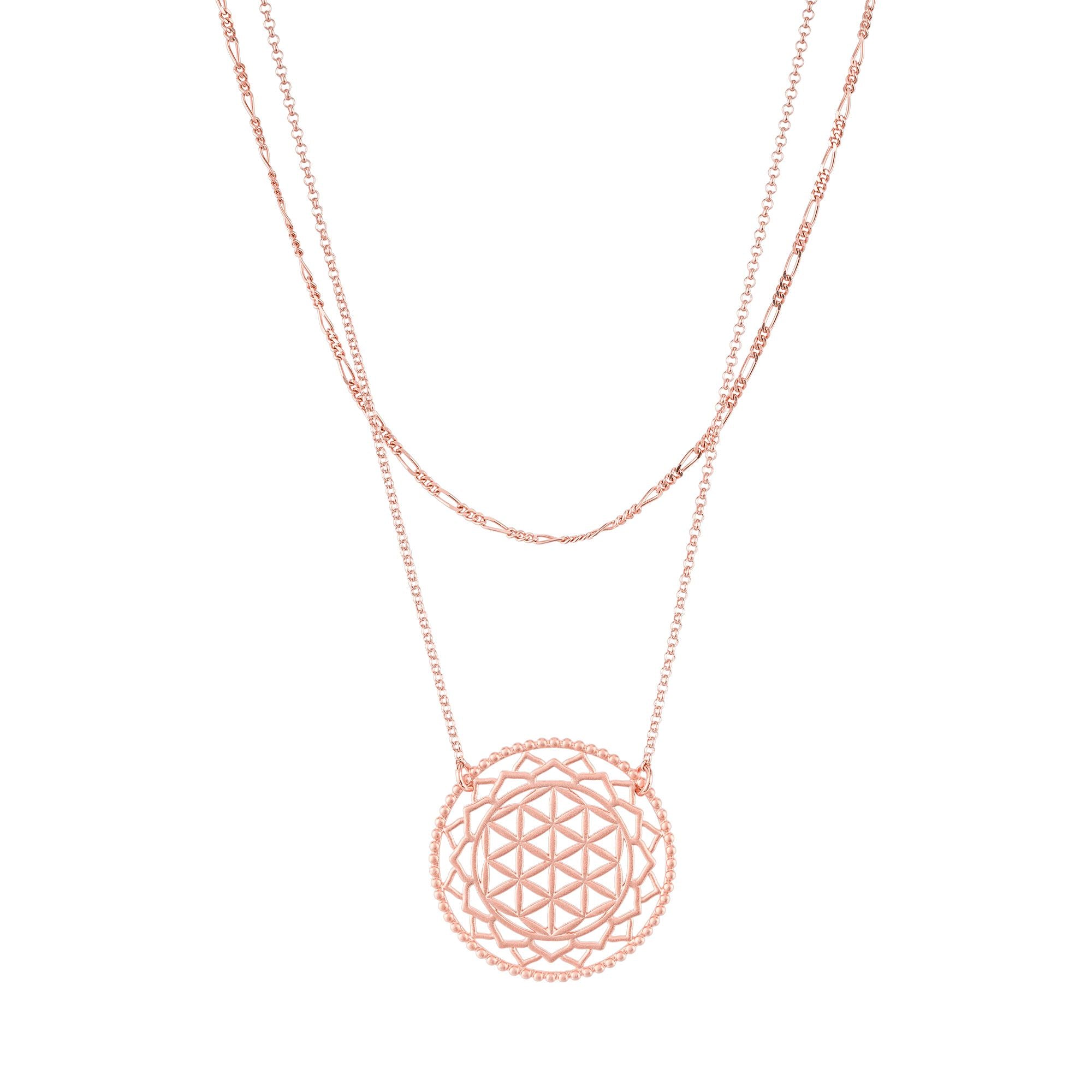 Yoga Halskette BLUME DES LEBENS, Roségold