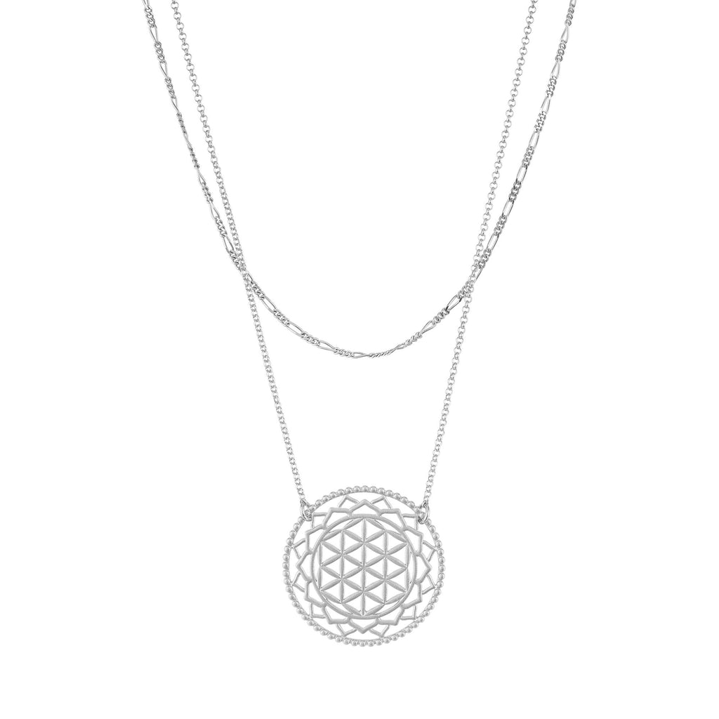 Yoga Halskette BLUME DES LEBENS, Silber