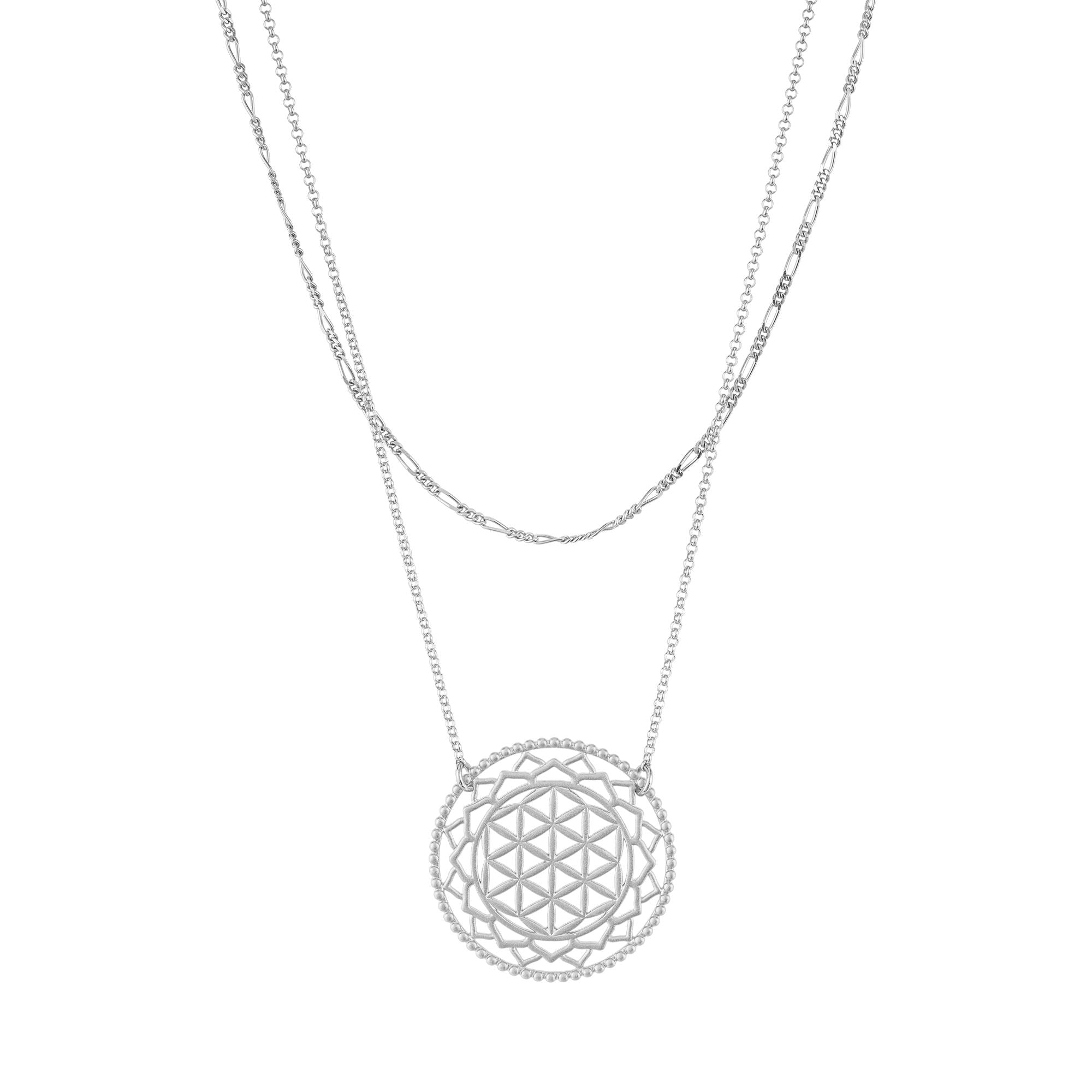 Yoga Halskette BLUME DES LEBENS, Silber