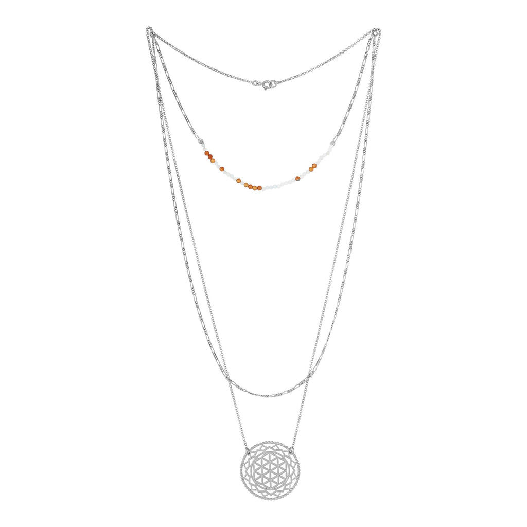 Yoga Halskette BLUME DES LEBENS, Silber