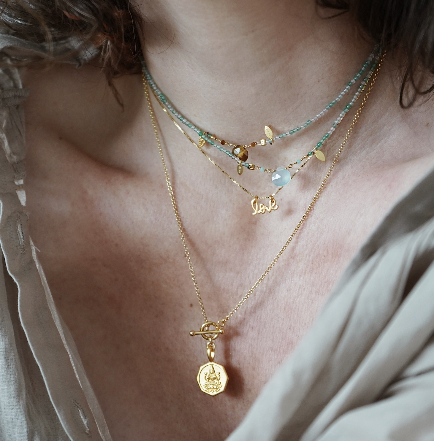 Yoga Halskette, Love Chain LAKSHMI, Gold