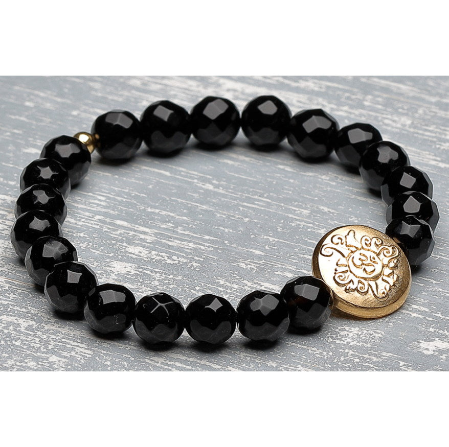Mala Yoga Armband OM, Onyx