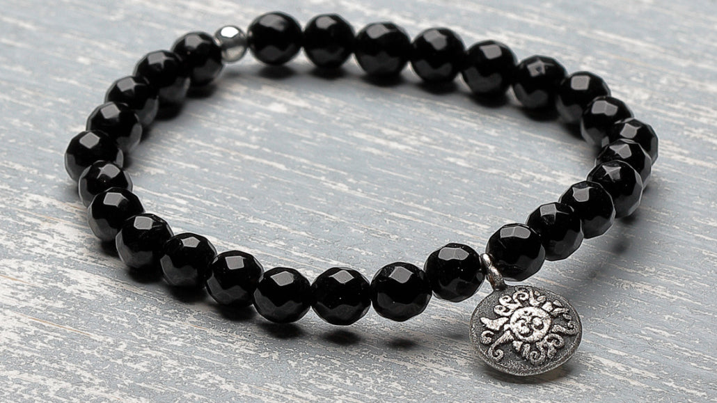 Mala Yoga Armband OM, Onyx
