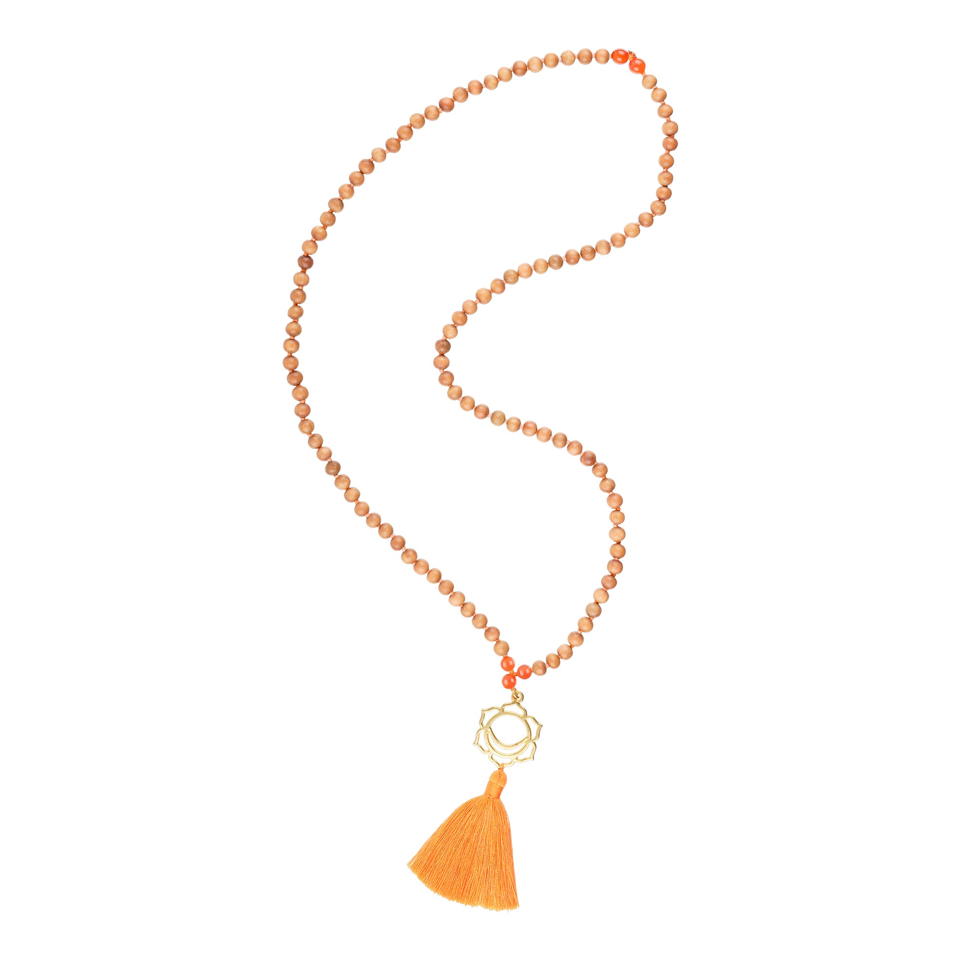 Chakra Mala Halskette SVADHISTHANA, Sandelholz