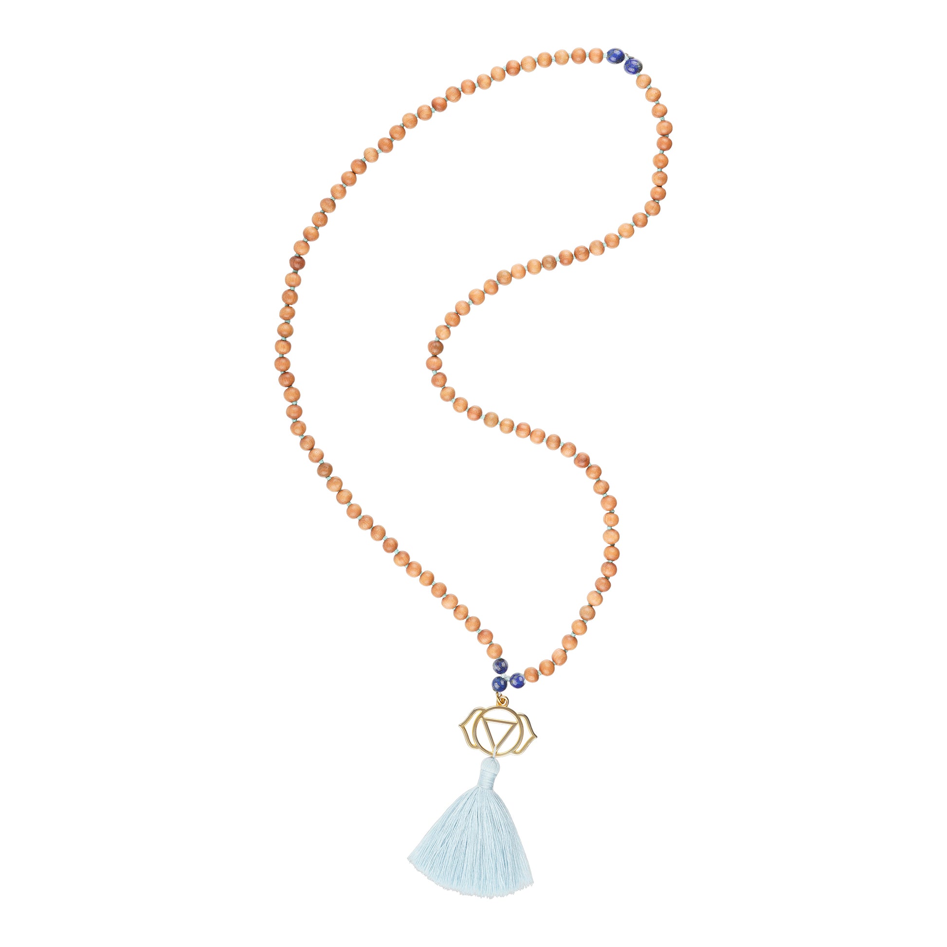 Chakra Mala Halskette AJNA, Sandelholz
