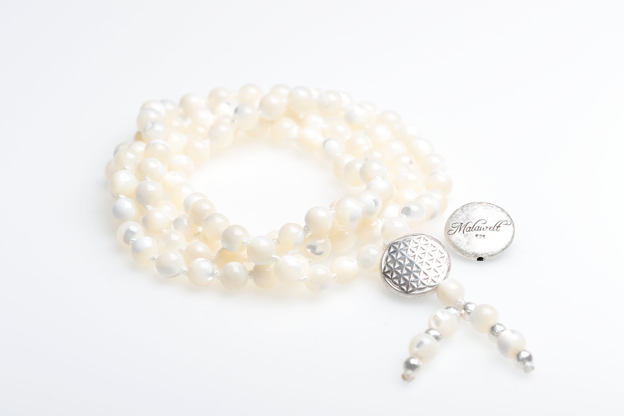 Mala Kette Blume des Lebens, Perlmutt
