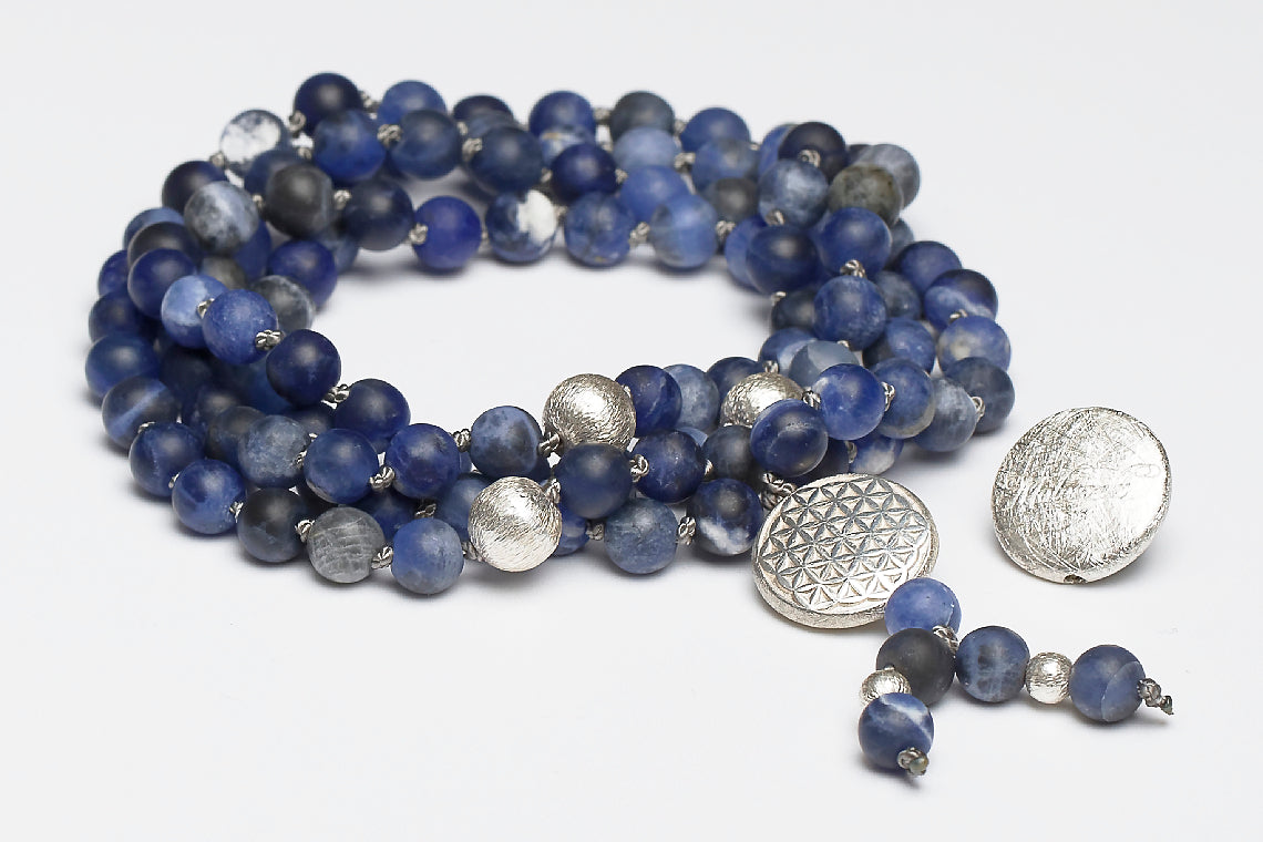 Mala Kette Blume des Lebens, Sodalith